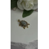 925 Sterling Silver Gold Plated Turtle Green Jade Pendant