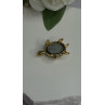 925 Sterling Silver Gold Plated Turtle Green Jade Pendant