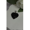 925 Sterling Silver Black Spinel Heart Pendant