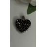 925 Sterling Silver Black Spinel Heart Pendant