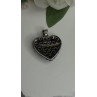 925 Sterling Silver Black Spinel Heart Pendant