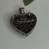 925 Sterling Silver Black Spinel Heart Pendant