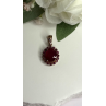 925 Sterling Silver Pink Gold Plated Ruby Flower Pendant