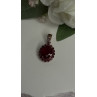 925 Sterling Silver Pink Gold Plated Ruby Flower Pendant