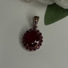 925 Sterling Silver Pink Gold Plated Ruby Flower Pendant