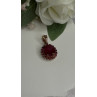 925 Sterling Silver Pink Gold Plated Ruby Flower Pendant