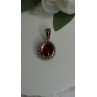 925 Sterling Silver Pink Gold Plated Ruby Flower Pendant