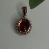 925 Sterling Silver Pink Gold Plated Ruby Flower Pendant