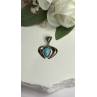 Native American 925 Sterling Blue Turquoise Naja Silver Pendant