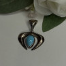 Native American 925 Sterling Blue Turquoise Naja Silver Pendant