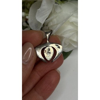 Native American 925 Sterling Blue Turquoise Naja Silver Pendant