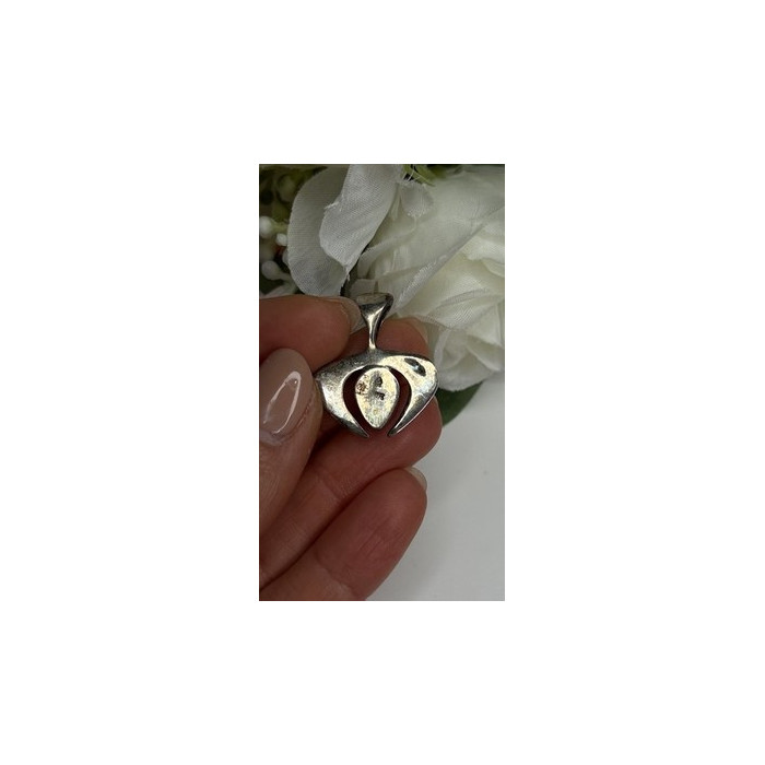 Native American 925 Sterling Blue Turquoise Naja Silver Pendant