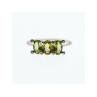 14K WHITE GOLD PERIDOT & DIAMONDS RING SIZE 11.12