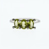 14K White Gold Peridot & Diamonds Ring Size 11.12