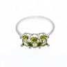14K White Gold Peridot & Diamonds Ring Size 11.12