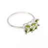 14K White Gold Peridot & Diamonds Ring Size 11.12