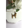 925 Sterling Silver Gold Plated Cz Cockapoo Poodle Dog Necklace