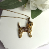 925 Sterling Silver Gold Plated Cz Cockapoo Poodle Dog Necklace