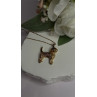 925 Sterling Silver Gold Plated Cz Cockapoo Poodle Dog Necklace
