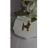 925 Sterling Silver Gold Plated Cz Cockapoo Poodle Dog Necklace