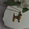 925 Sterling Silver Gold Plated Cz Cockapoo Poodle Dog Necklace
