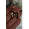 925 Sterling Silver Gold Plated Cz Cockapoo Poodle Dog Necklace
