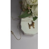 925 Sterling Silver Gold Plated Cz Cockapoo Poodle Dog Necklace