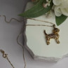 925 Sterling Silver Gold Plated Cz Cockapoo Poodle Dog Necklace