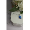 925 Sterling Silver Blue Shiny Cz Necklace Length 16/18 in