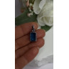 925 Sterling Silver Blue Shiny Cz Necklace Length 16/18 in