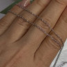 925 Sterling Silver Blue Shiny Cz Necklace Length 16/18 in