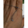 925 Sterling Silver Blue Shiny Cz Necklace Length 16/18 in