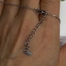 925 Sterling Silver Blue Shiny Cz Necklace Length 16/18 in