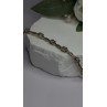 925 Sterling Silver Gold Plated Blue Topaz Bracelet Size 7.5