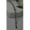 925 Sterling Silver Gold Plated Blue Topaz Bracelet Size 7.5