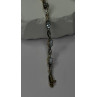 925 Sterling Silver Gold Plated Blue Topaz Bracelet Size 7.5