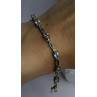 925 Sterling Silver Gold Plated Blue Topaz Bracelet Size 7.5
