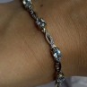 925 Sterling Silver Gold Plated Blue Topaz Bracelet Size 7.5