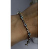 925 Sterling Silver Gold Plated Blue Topaz Bracelet Size 7.5