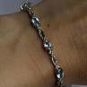 925 Sterling Silver Gold Plated Blue Topaz Bracelet Size 7.5