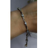 925 Sterling Silver Gold Plated Blue Topaz Bracelet Size 7.5
