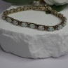 925 Sterling Silver Gold Plated Shiny Opal Bracelet Size 7