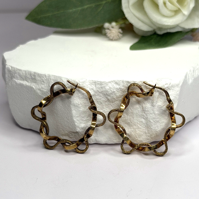 Italy 925 Sterling Silver Gold Plated Earrings