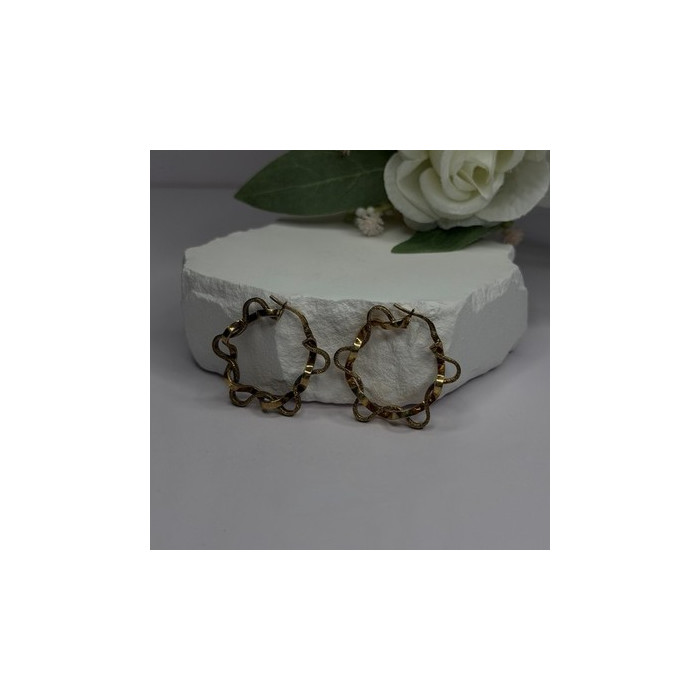 Italy 925 Sterling Silver Gold Plated Earrings
