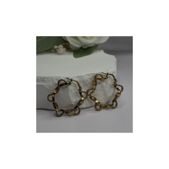 Italy 925 Sterling Silver Gold Plated Earrings