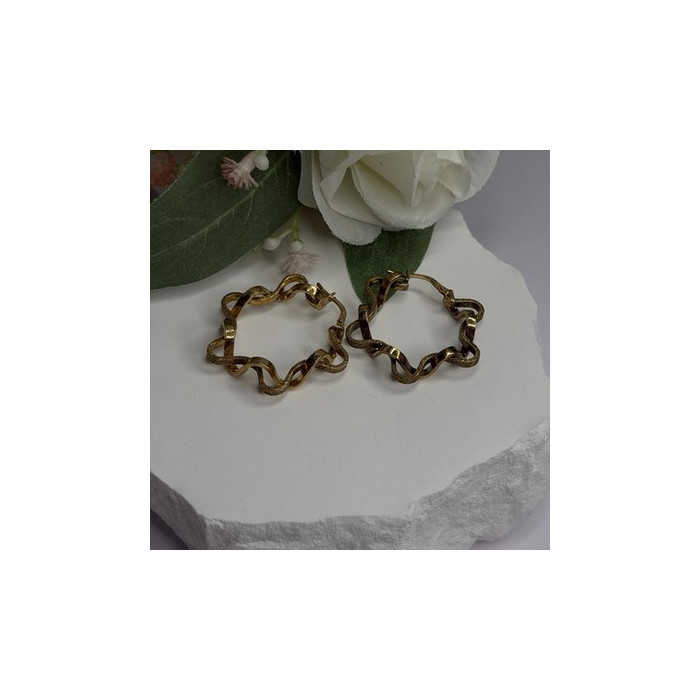 Italy 925 Sterling Silver Gold Plated Earrings