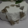 925 Sterling Silver Filigree Delicate Design Hearts & Lilies Bracelet 7
