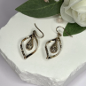 925 Sterling Silver Open Teardrop Design Charm Inside Earrings