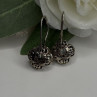 Vintage Filigree 925 Sterling Silver Blue Topaz Dangle Earrings