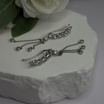 Ear Climbers Ear Crawlers 925 Sterling Silver Cz Earrings